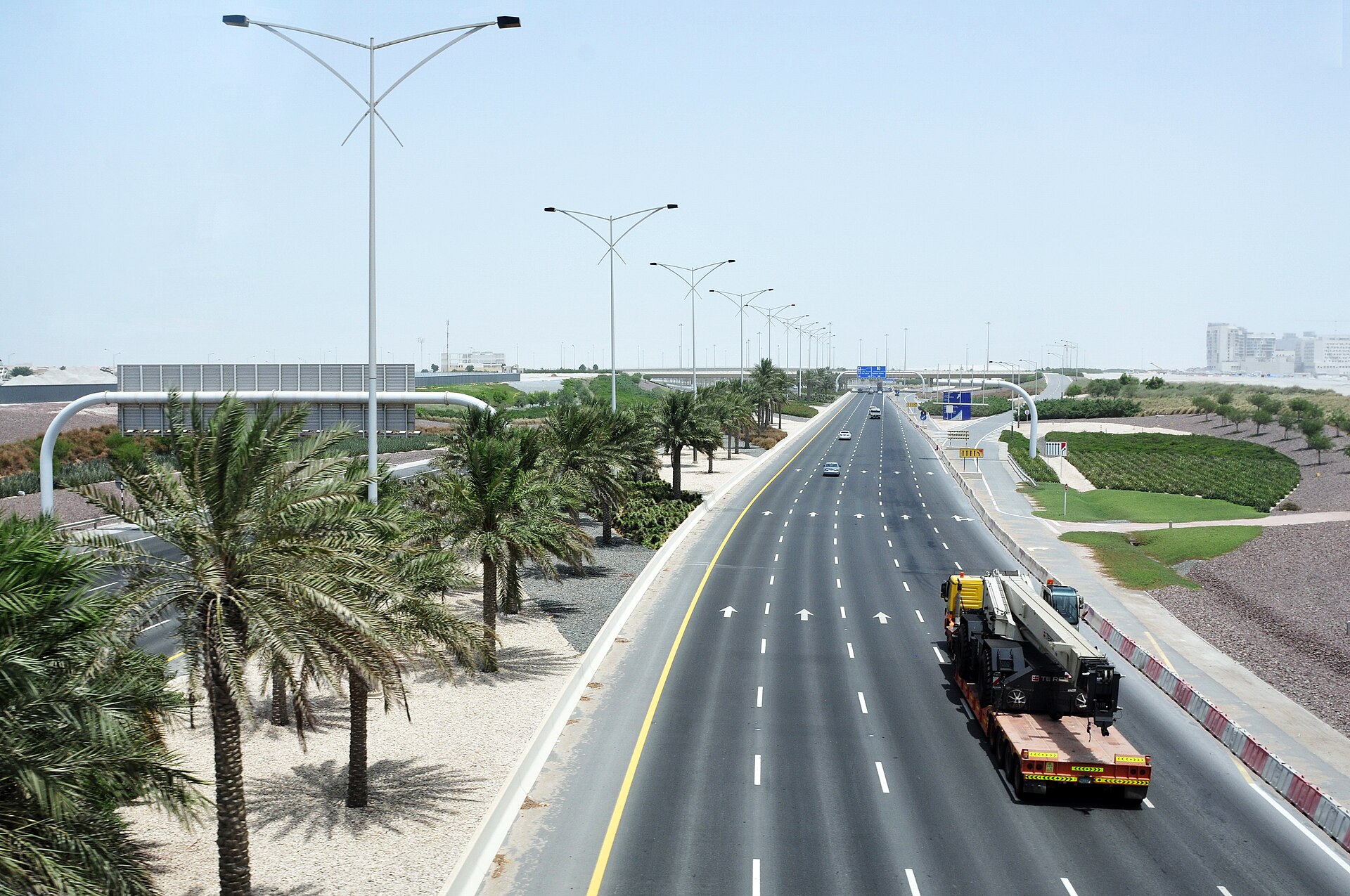 Abu Dhabi highway and corniche skyline