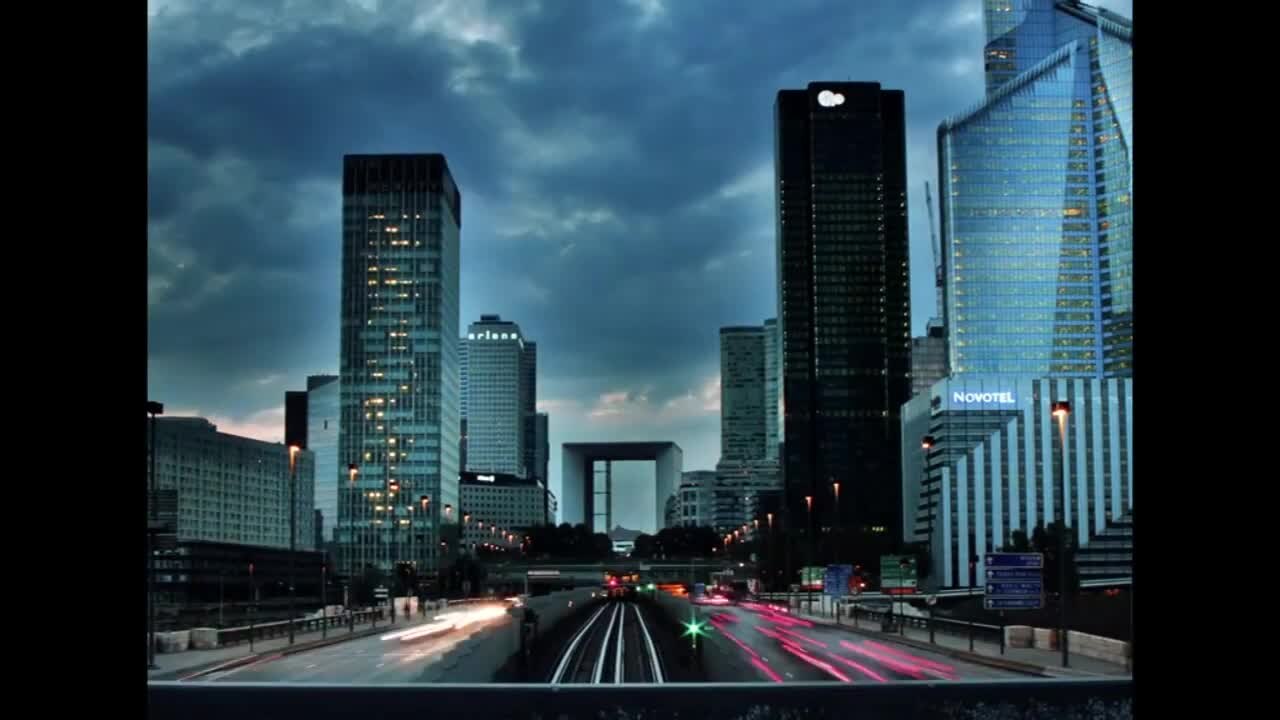 Sheikh Zayed Road at night with Dubai skyline